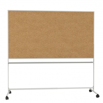 Fahrbare Tafel, Korkoberfläche, 100x200x67 cm HxBxT Fahrbare Tafel, Korkoberfläche, 100x200x67 cm HxBxT